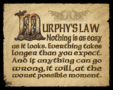 CS12 - "Murphy's Law" - Wooden Sign